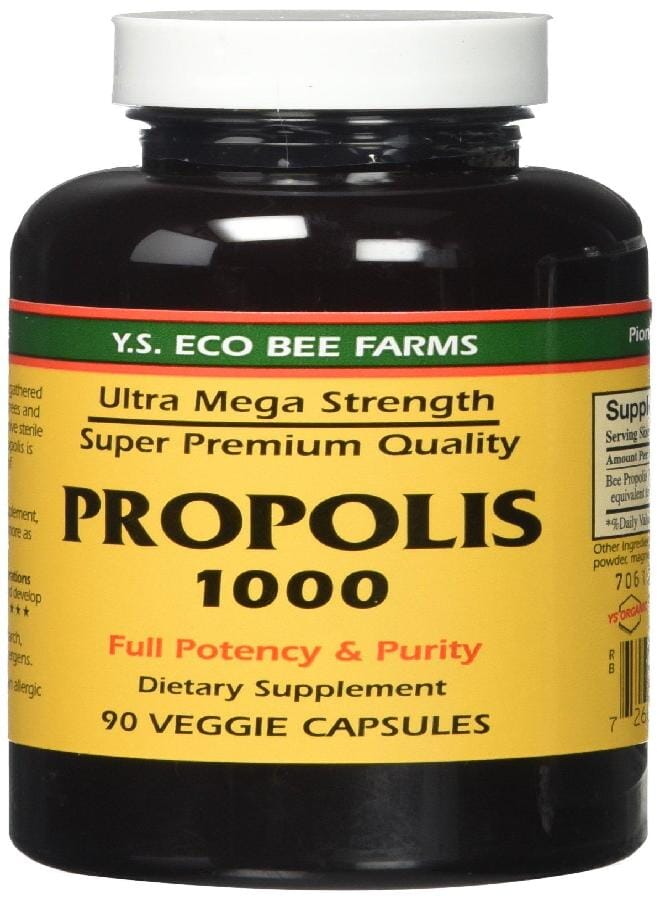 YS Eco Bee Farms Propolis-Raw Unprocessed 1000mg Y.S. Organic Bee Farms 90 Caps - Image 1